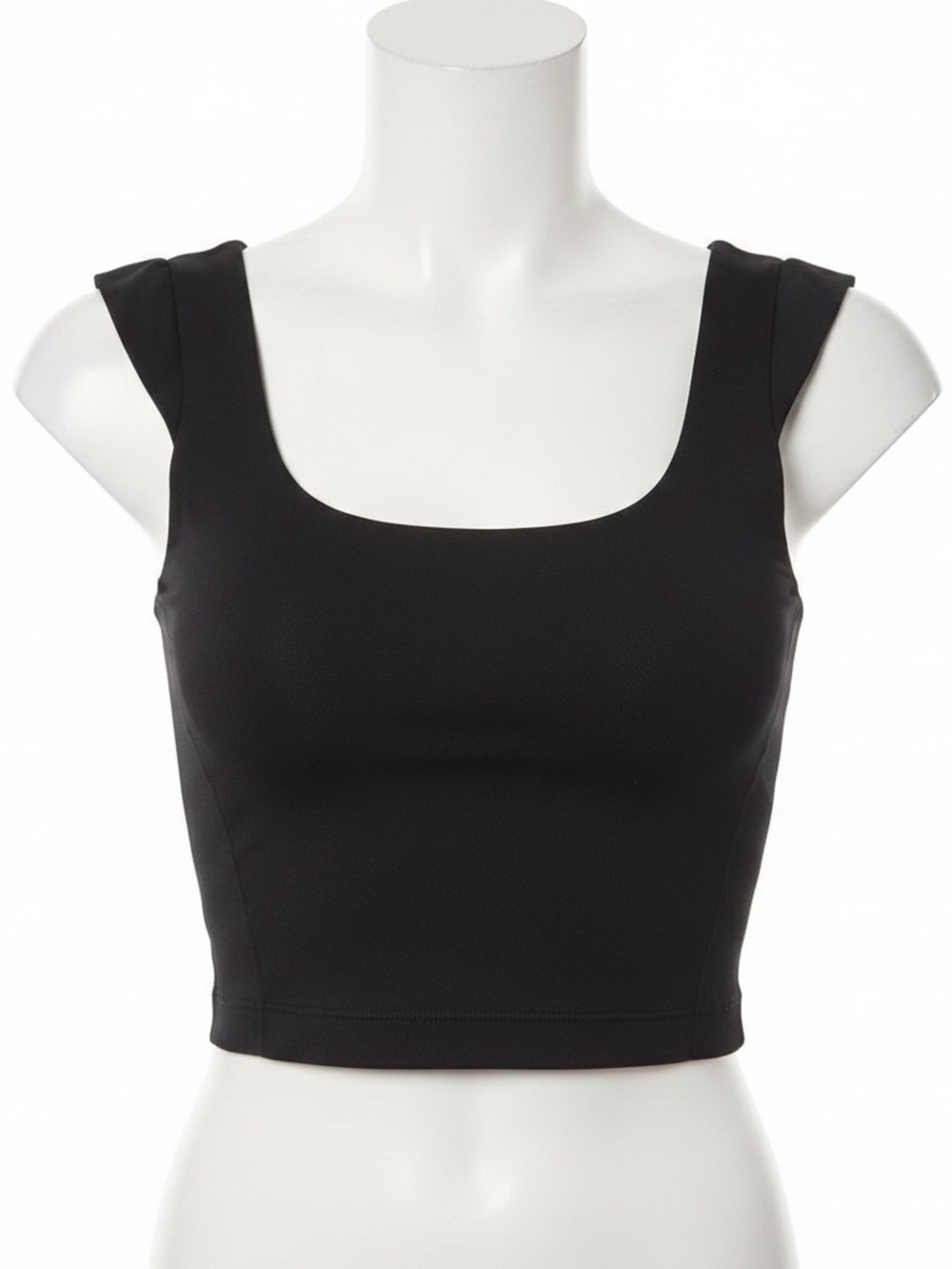 Garage Black Stretch Cap Sleeve Crop Top